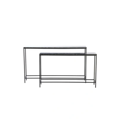 Afbeelding van Light &amp; Living Side MORENA 140x25x82cm Zwart Set van 2