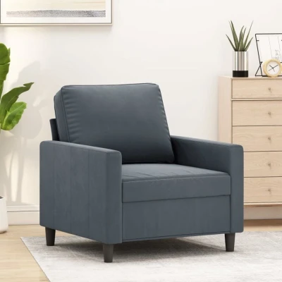 Afbeelding van Fauteuil 60 cm fluweel donkergrijs