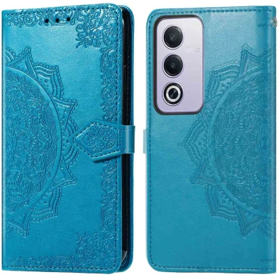 Afbeelding van imoshion Hoesje Geschikt voor Oppo A40 / A40M A60 (5G) Met Pasjeshouder Mandala Bookcase Turquoise