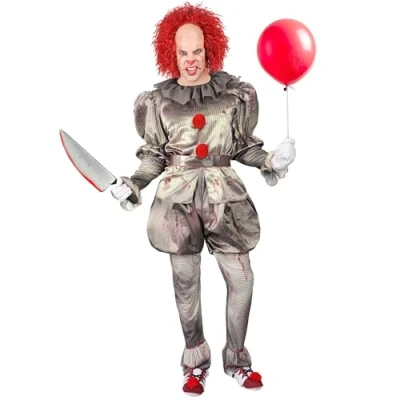 Afbeelding van Widmann Moordende Clown Zonder Grappen Man Rood, Grijs XXL Carnavalskleding Verkleedkleding