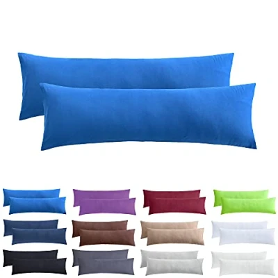 Afbeelding van NatureMark Jersey kussensloop set van 2 Oeko Tex gecertificeerd katoen koningsblauw 40 x 145 cm (zijslaper/stijlkussenovertrek)