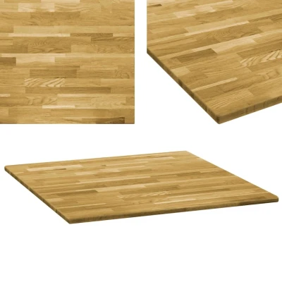 Afbeelding van Tafelblad vierkant 23 mm 80x80 cm massief eikenhout
