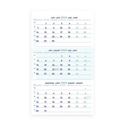 Image de Brepols calendrier trimestriel 2026 4 langues