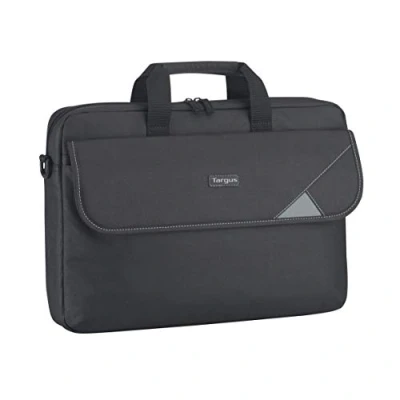 Afbeelding van Targus Intellect laptoptas, 15,6 inch, gevoerd met voorvak, verstelbare schouderriem, zwart/grijs TBT239EU