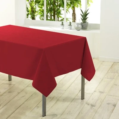 Afbeelding van DOUCEUR D&#039;INTERIEUR Tafelkleed 140X200 Plain Polyester Essentiel Rouge, ROOD