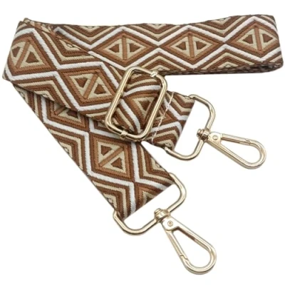 Afbeelding van Kleurrijke verstelbare schouderriem voor damestassen, beige, donkerbruin, 80 130 cm, tasriem met gouden karabijnhaak, duurzaam schoudertas, gitaar, moderne tassen, accessoires, 3,8 1218