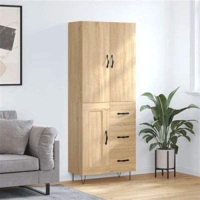 Afbeelding van vidaXL Hoge kast 69,5x34x180 cm bewerkt hout sonoma eikenkleurig