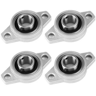 Afbeelding van QWORK® Set van 4 kussenbloklagers, flenslagers, huislagers, binnendiameter 20 mm, aslagers zinklegering voor as