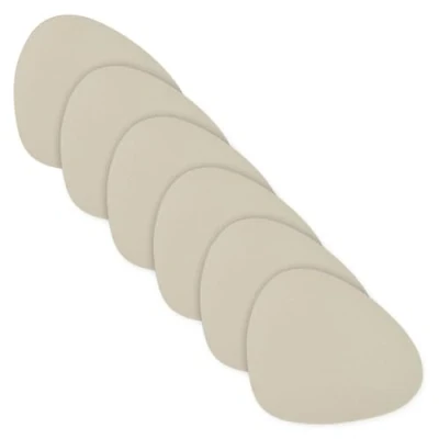 Afbeelding van Zeller Glazenonderzetters Lederlook Creme 10x12cm Kunstleer Set van 6