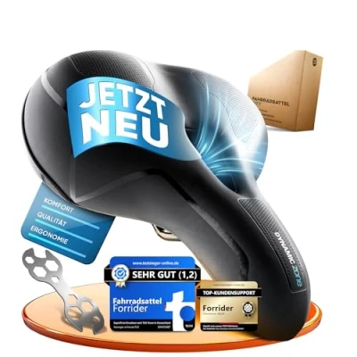 Afbeelding van Forrider Fietszadel ergonomisch, memory foam en innovatieve vering voor maximaal rijcomfort Model 2025 dames heren, city/mountainbike/racefiets/trekking (stad)