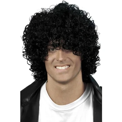 Afbeelding van Smiffys Afro Wet Look Pruik Zwart