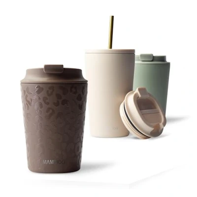 Afbeelding van MAMEIDO Termos Caffè 350 ml roestvrijstalen thermosbeker, BPA vrij, lekvrij (Wild Allure 0,35 l