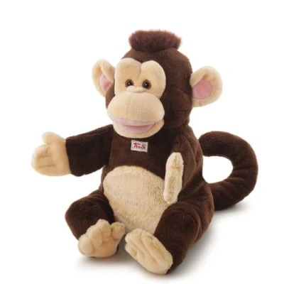 Afbeelding van Trudi Puppets Handpop Aap 21 cm Hoge kwaliteit pluche knuffel Knuffeldier voor jongens en meisjes Bruin 15x21x20 maat S