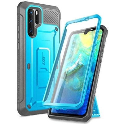 Afbeelding van SUPCASE Hoesje Huawei P30 Pro Case met Schermbeschermer 360 Beschermhoes [Unicorn Beetle Pro] Riemclip en Standaard Telefoonhoesje voor Pro, Blauw
