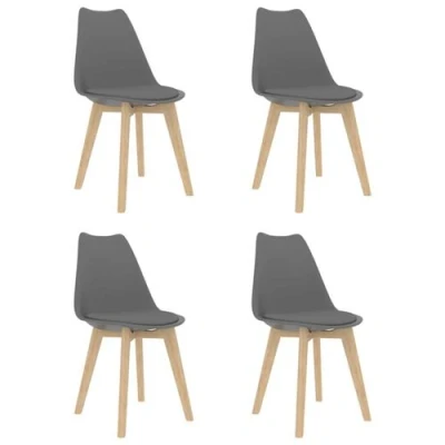 Afbeelding van Eetkamerstoelen 4 st kunststof grijs