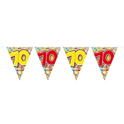 Afbeelding van 70 Jaar Mini Vlaggenlijn Birthday Blocks 3 meter