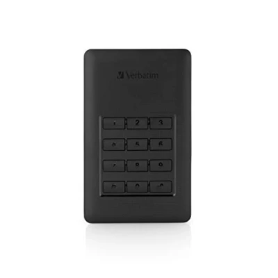 Image de Verbatim Store &#039;n&#039; Go Secure Portable HDD with Keypad Access Disque dur chiffré 2 To externe (portable) USB 3.1 Gen 1 (USB C connecteur) AES 256 bits