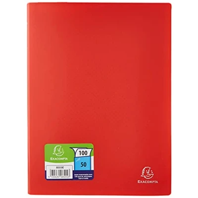 Afbeelding van Exacompta Ref. 8555E 1 zichtmap OPAK van zacht polypropyleen, mat en ondoorzichtig, met lichte korrel, 50 hoezen / 100 pagina&#039;s, A4, rood