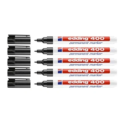 Afbeelding van Edding Permanente marker zwart 400 01 (1 mm, zwart, 5 pennen)