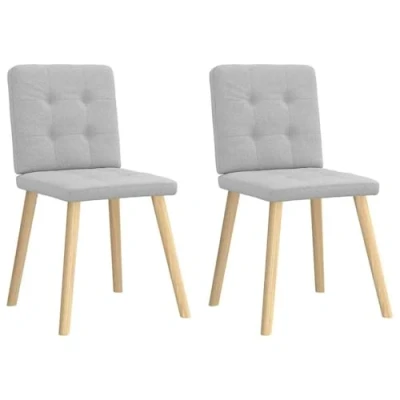 Afbeelding van vidaXL Eetkamerstoelen 2 st stof wolk grijs