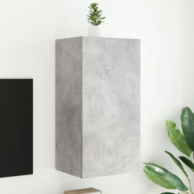 Afbeelding van Tv wandmeubel met LED verlichting 40,5x35x80 cm betongrijs