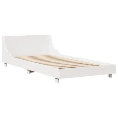 Afbeelding van vidaXL Bedframe zonder matras massief grenenhout wit 90x200 cm