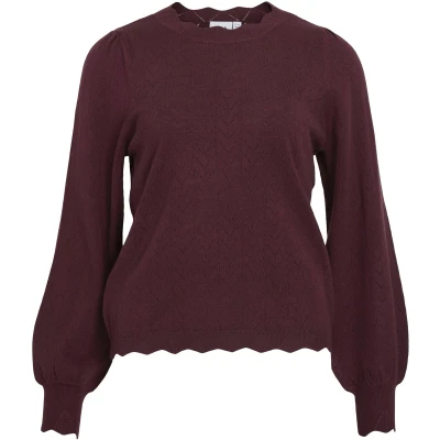 Afbeelding van Vila T shirt Viemi O neck L/s Knit Top/tes 14109653 Fig Dames Maat M
