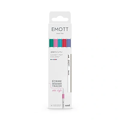 Afbeelding van Uni Emott Fineliner stiften Candy Pop kleuren set van 5