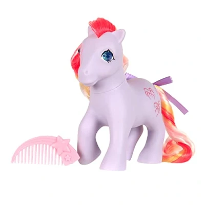 Afbeelding van My Little Pony, 35293 Pony Classic Rainbow Skyrocket, 20 cm hoog, retro paard om cadeau te geven voor meisjes, speelgoedfiguren, speelgoed paarden vanaf 3 jaar