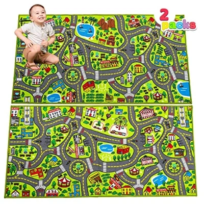 Afbeelding van JOYIN Speelmat, 80 x 150 cm, voor kinderen vanaf 3 jaar, circuitmat, grote speelmat in de speelkamer