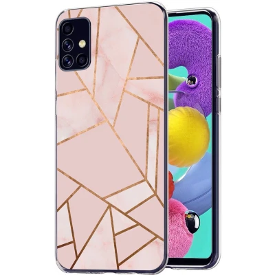 Afbeelding van iMoshion hoesje Geschikt voor Samsung Galaxy A51 Siliconen Design Roze / Transparant Cherry Blossom