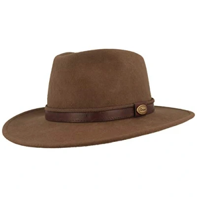 Afbeelding van Breiter Trekkinghoed van vilt, 100% wol, waterdicht, opvouwbaar, leer, voor dames en heren, zwart, 58, zwart.
