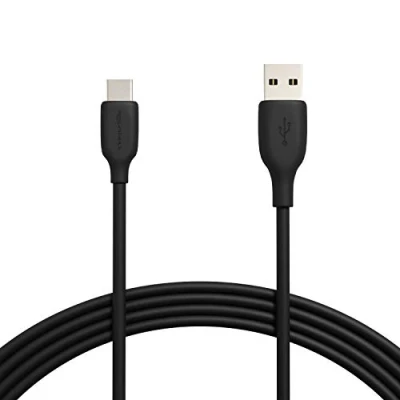 Afbeelding van Amazon Basics USB C naar A 2.0 snellaadkabel, 480 Mbps, IF gecertificeerd, voor Apple iPhone 15, iPad, Samsung Galaxy, tablets, laptops, 3 m, zwart