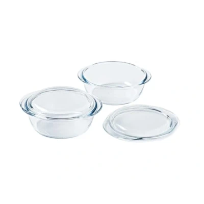 Afbeelding van Pyrex 4 in 1 set van 2 stoofpannen l borosilicaatglas koken stoommethode keuken magnetron en vaatwasmachinebestendig gemaakt Frankrijk