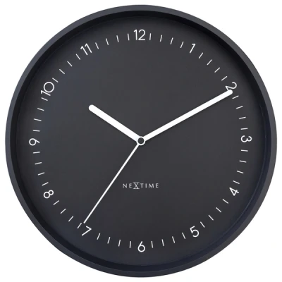 Afbeelding van Wandklok Nextime dia 30cm Zwart Aluminum Berlin
