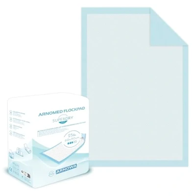 Afbeelding van 100 x ARNOMED wegwerp incontinentieonderleggers, Light, absorberende matrasbeschermers 60 90 cm, wegwerponderleggers voor baby&#039;s, van cellulose, 5 laags bij incontinentie,