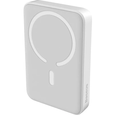 Afbeelding van Baseus Megattach 10.000 mAh Powerbank Wit Compact Met MagSafe &amp; Fast Charge 20W USB C Geschikt voor Apple iPhone en andere smartphones