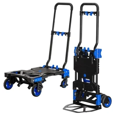 Afbeelding van Linxor Steekwagen, 2 in 1, opvouwbaar, 4 wielen, belasting 137 kg
