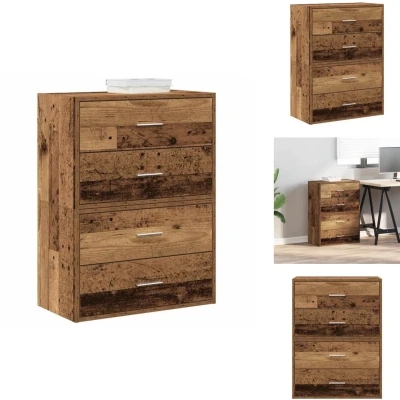 Afbeelding van vidaXL Kasten met 2 lades st 60x31x40cm bewerkt hout oud houtkleurig