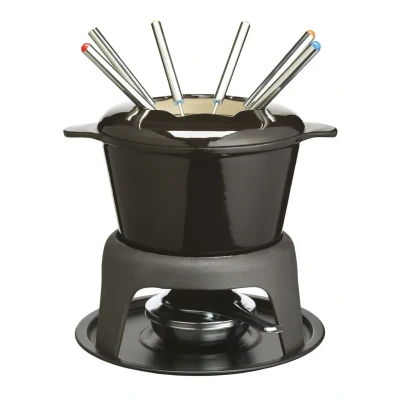 Afbeelding van MasterClass Fondueset Gietijzer Zwart