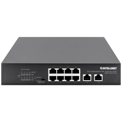 Afbeelding van Intellinet 8 Port Gigabit Ethernet PoE+ switch mit 2 RJ45 Uplink Ports 120W Netwerk 10 / 100 1000 MBit/s IEEE 802.3af (15.4 W), 802.3at