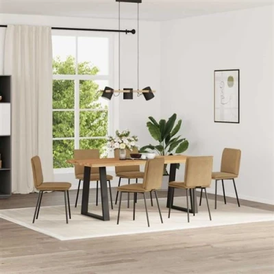 Image de vidaXL Chaises à manger lot de 6 marron velours3315622