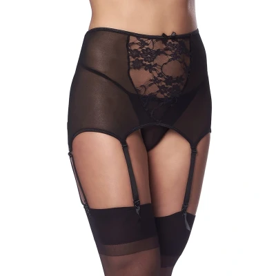Afbeelding van Jarretelgordel met G String en Kousen Zwart