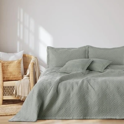 Afbeelding van AmeliaHome Ophelia sprei, 220 x 240 cm, ultrasoon gewatteerde polyester, grijs
