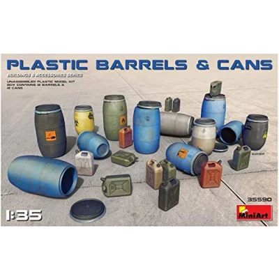 Afbeelding van Miniart Plastic Barrels en Cans modelbouwsets, hobbybouwspeelgoed voor kinderen, modelverf accessoires