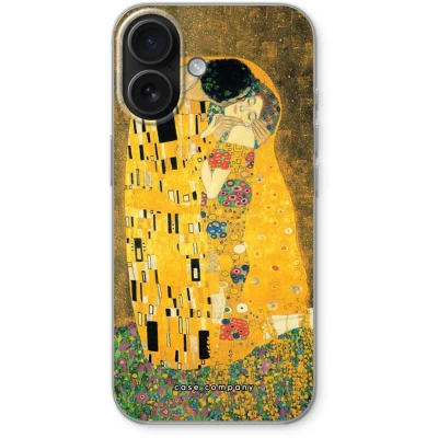 Afbeelding van Case Company® hoesje geschikt voor iPhone 16 Der Kuss Soft Cover Telefoonhoesje Bescherming aan alle Kanten en Schermrand