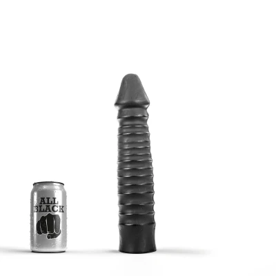Afbeelding van Zwarte grote Dildo Met Geribbelde Schacht Levensecht Gevoel