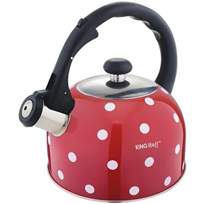 Afbeelding van Kinghoff Fluitketel zwart stippel 2 l