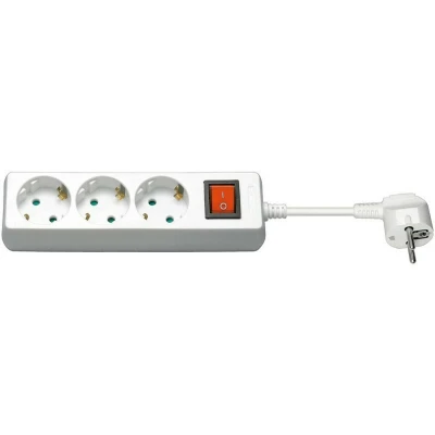 Afbeelding van Stekkerdoos 3 voudig meter (Schakelaar, Wit)