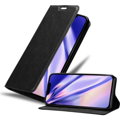Afbeelding van Cadorabo Hoesje geschikt voor Apple iPhone 14 PLUS in ZWARTE NACHT Beschermhoes met magnetische sluiting, standfunctie en kaartvakje Book Case Cover Etui